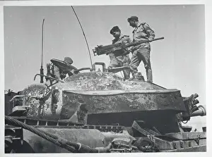 Hussein Prints: King Hussein Inspecting a Tank