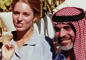 Hussein Prints: King Hussein and Queen Noor Smiling