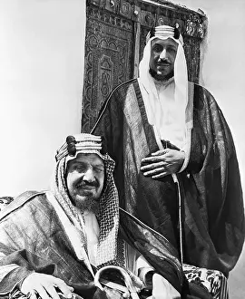 King Ibn Saud and Son Saud Aziz