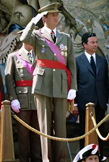 Barcelona Prints: King Juan Carlos of Spain Saluting