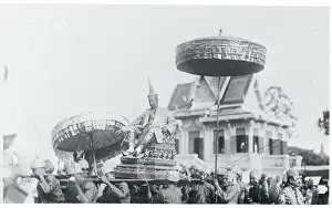 King Manivongse Riding on Palanquin