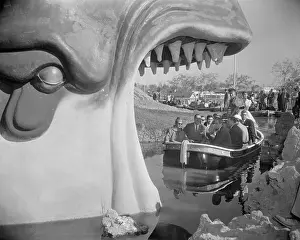 King of Morocco Riding in Disneyland Boat with Walt Disney