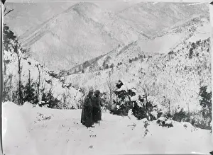 Albania Prints: King Peter and Aide Traveling on Albanian Alps