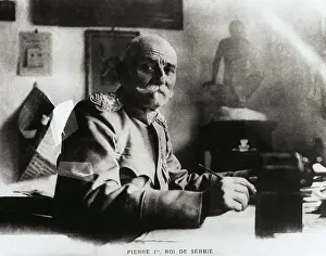 Worry Prints: King Peter of Serbia Writing at Desk