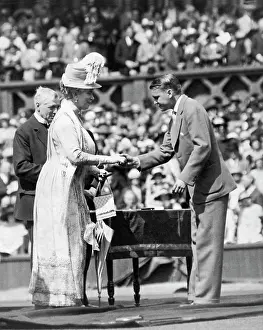 Prints of King George V and Queen Mary at the Jubilee Lawn Tennis Championships at Wimbledon, London, England, 1926 The Grand Slam Gallery: KIng And Queen At Wimbledon