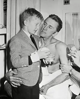 Kirk Douglas Backstage with Son Peter Vincent