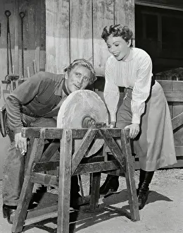 Kirk Douglas and Jeanne Crain on Set of Man Without A Star