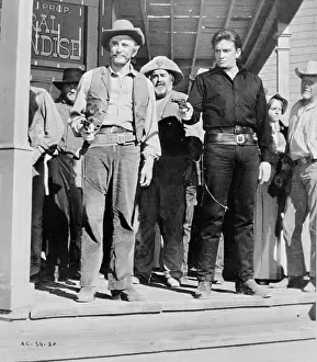 Santa Fe Prints: Kirk Douglas and Johnny Cash in Western Movie Scene