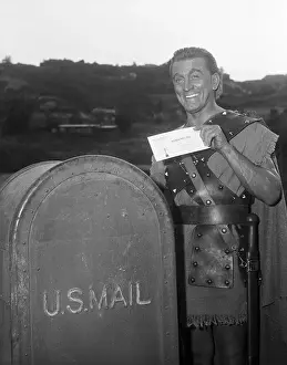 Mailbox Prints: Kirk Douglas Mailing Letter in Spartacus Costume