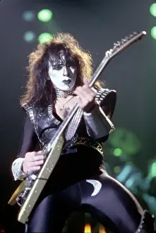 Prints of CIRCA 1983: Guitarist Vinnie Vincent of the rock and roll band Kiss performs onstage in circa 1983. (Photo by Michael Ochs Archives/Getty Images) Icons Unmasked: Kiss Performing