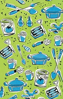 Images Dated 25th August 2003: Kitchen appliances pattern