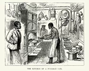 Images Dated 2nd April 2017: Kitchen of a Pullman Car, 19th Century