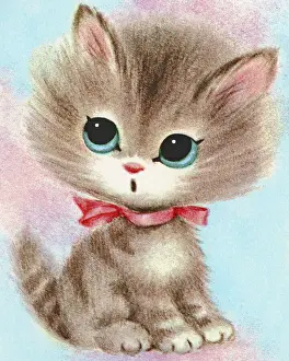 Ribbon Prints: Kitten