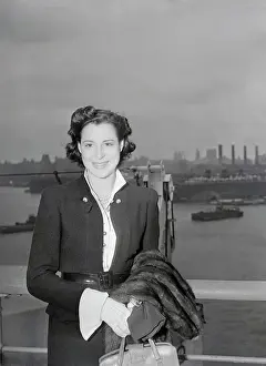 Kitty Carlisle on the Liner Normandie