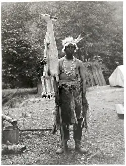 Klamath Man with Sacred White Deer Skin