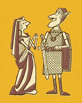 Chivalry Prints: Knight With His Fair Lady