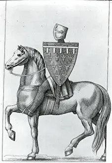 12th Century Prints: Knight On Horseback In The 12Th Century