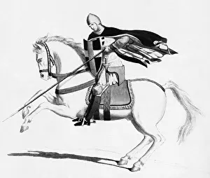 13th Century Prints: Knight On Horseback