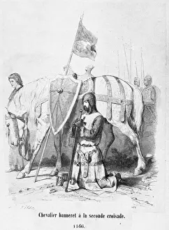 Knight from Second Crusade Praying
