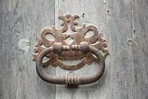 Images Dated 19th September 2012: Knocker on an old wooden door, Arta, Llevant, Majorca, Balearic Islands, Spain