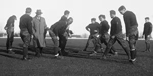 Knute Rockne During Football Practice