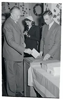 Konrad Adenauer Casting a Ballot