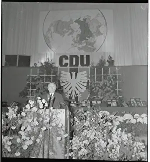 Konrad Adenauer Giving a Speech