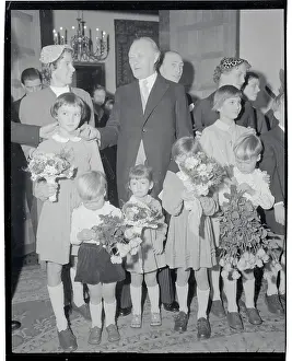 Bonn Prints: Konrad Adenauer and His Grandchildren with Flowers