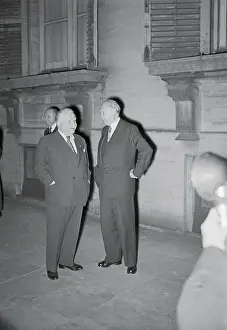 Brussels Prints: Konrad Adenauer and Joseph Bech Discussing Treaty