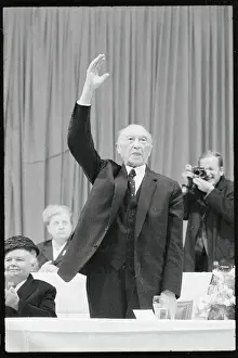 Konrad Adenauer Raising His Arm