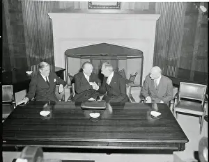 Konrad Adenauer Shaking Hands with Dean Acheson
