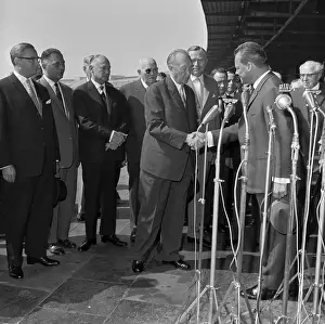 Konrad Adenauer Shaking Hands with Willy Brandt