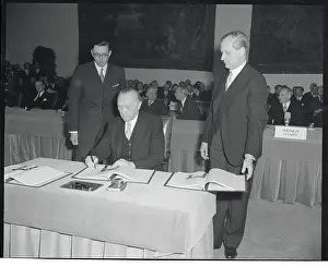 Bonn Prints: Konrad Adenauer Signing a Treaty