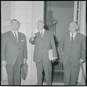 Konrad Adenauer Speaking with Colleagues