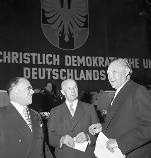 Stuttgart Prints: Konrad Adenauer Speaking With Colleagues