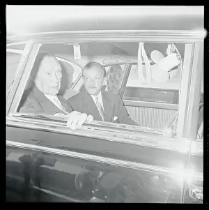 Konrad Adenauer Waiting in Car with Felix von Eckardt