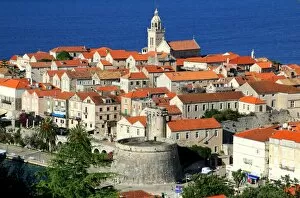 Images Dated 20th June 2016: Korcula, view of the fortified town, Dalmatia, Croatia