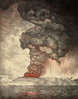 Art Collection: Krakatoa Erupts