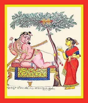 Crown Prints: Krishna (Balakṛsṇa) crawls in a cot
