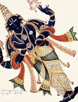 Princes Prints: Krishna Kalingamardana Krishna dances