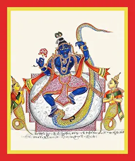 Princes Prints: Krishna Kalingamardana Krishna dancing