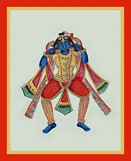 Armor Prints: Krishna pulling his earlobes to beg for forgiveness