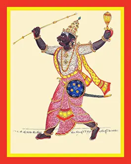 Mace Prints: Kumbhakarna, the dark-complexioned brother of Ravaṇa