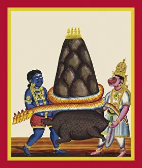 Moustache Prints: Kurma supports Mount Mandara on his shell