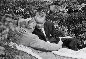 Kurt George Kiesinger and Lyndon Johnson in Intimate Conversation