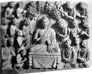 Sitting Enthroned Prints: Kushan Sculpture of Buddha and His Disciples
