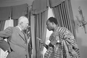 Ghana Prints: Kwame Nkrumah Talks with President Eisenhower