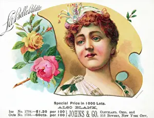 Palette Prints: La Belle Palette Cigar Box Label with a Woman's Face