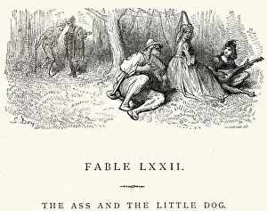 Images Dated 23rd September 2014: La Fontaines Fables - Ass and the Little Dog