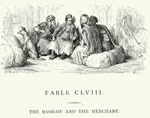 Sultan Prints: La Fontaines Fables - Bashaw and the Merchant